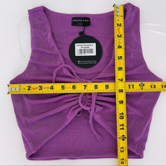 WHITE FOX BOUTIQUE So Romantic Drawstring Set PURPLE 2 piece stretchy M … - Picture 9 of 12